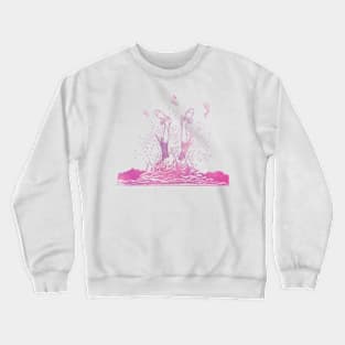 Head In Water In Pink Crewneck Sweatshirt